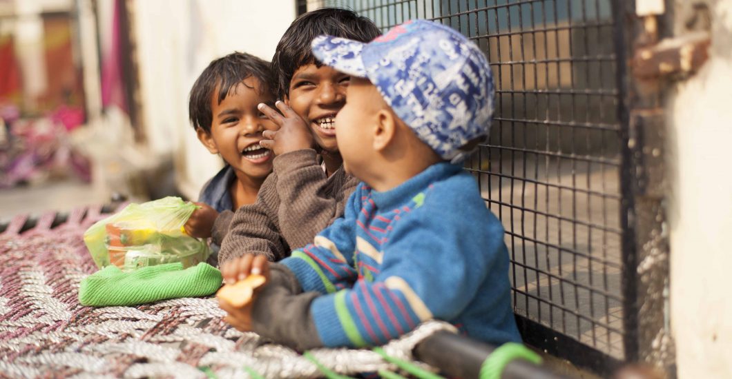 Kinderen in een leprakolonie in India